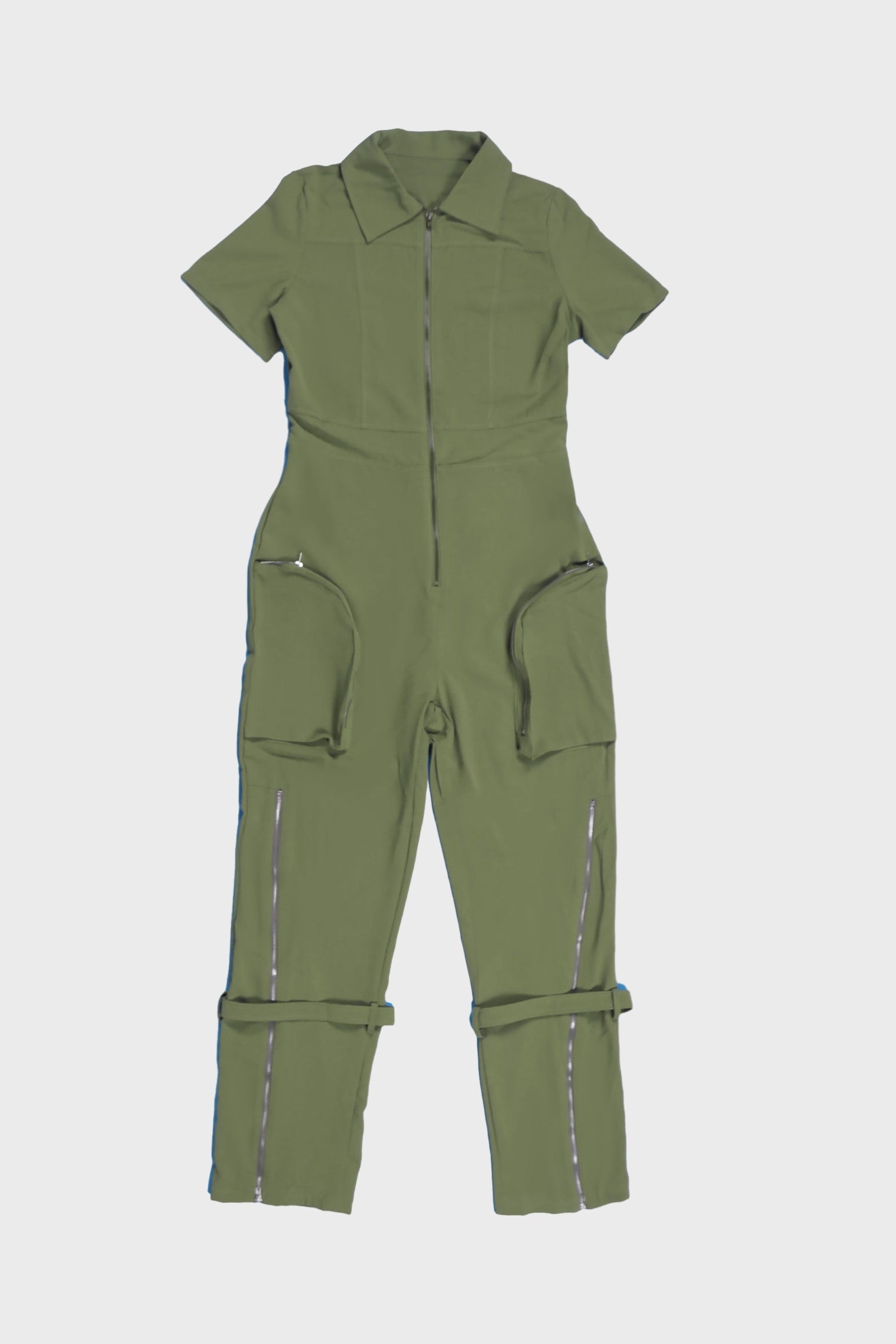 Zipper Cargo Jumpsuit Lavish Daily