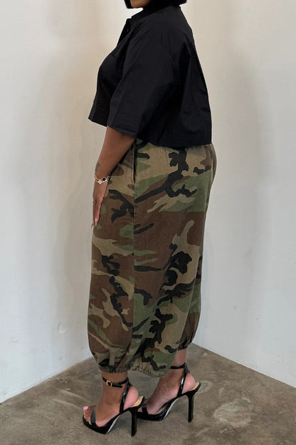 Plus Size Cropped Parachute Pants Lavish Daily
