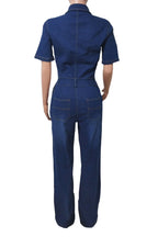 Denim Button-Front Carpenter Jumpsuit LavishDaily