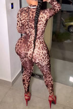 Leopard Gloved Jumpsuit Lavish Daily