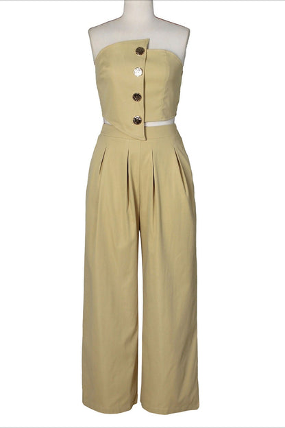 Asymmetrical Bandeau Pant Set Lavish Daily