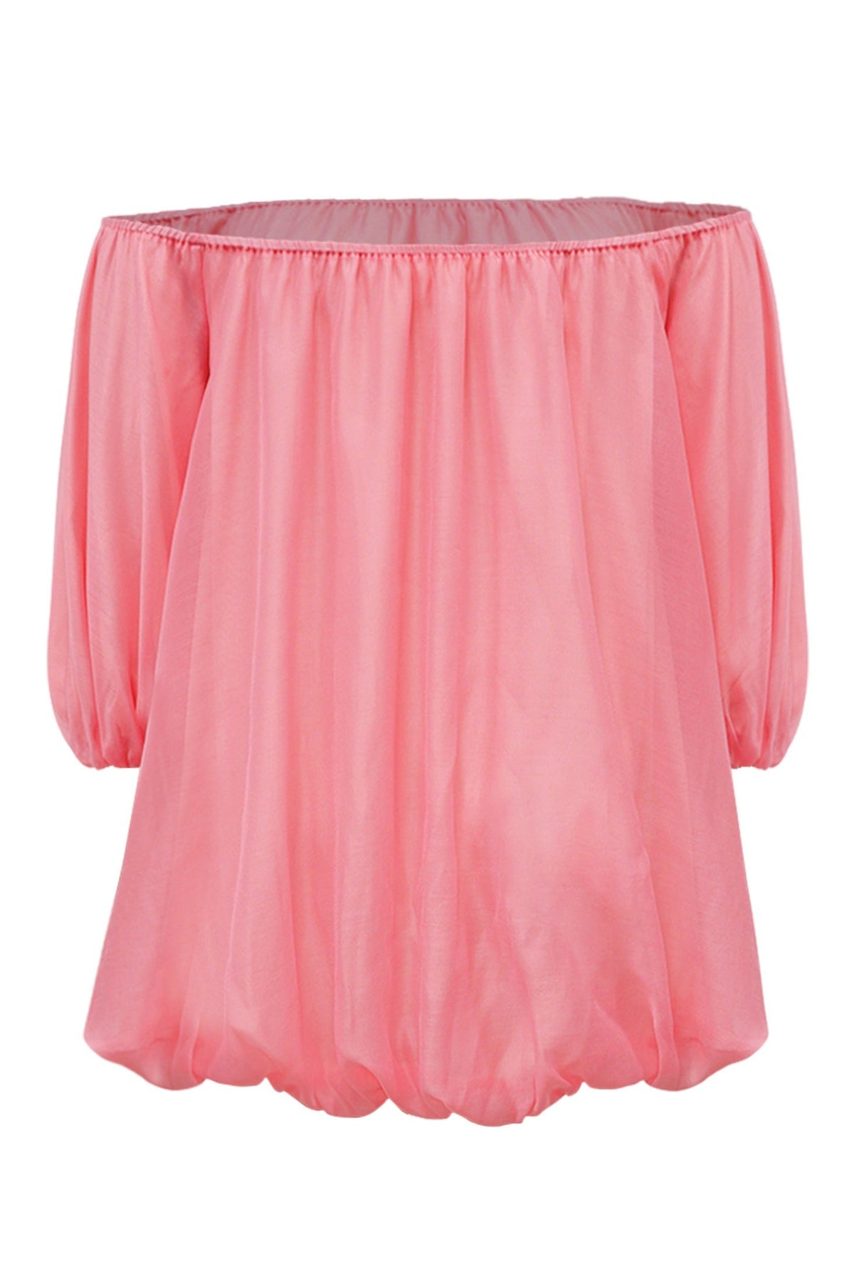 Plus Size Off-Shoulder Organza Babydoll Dress LavishDaily