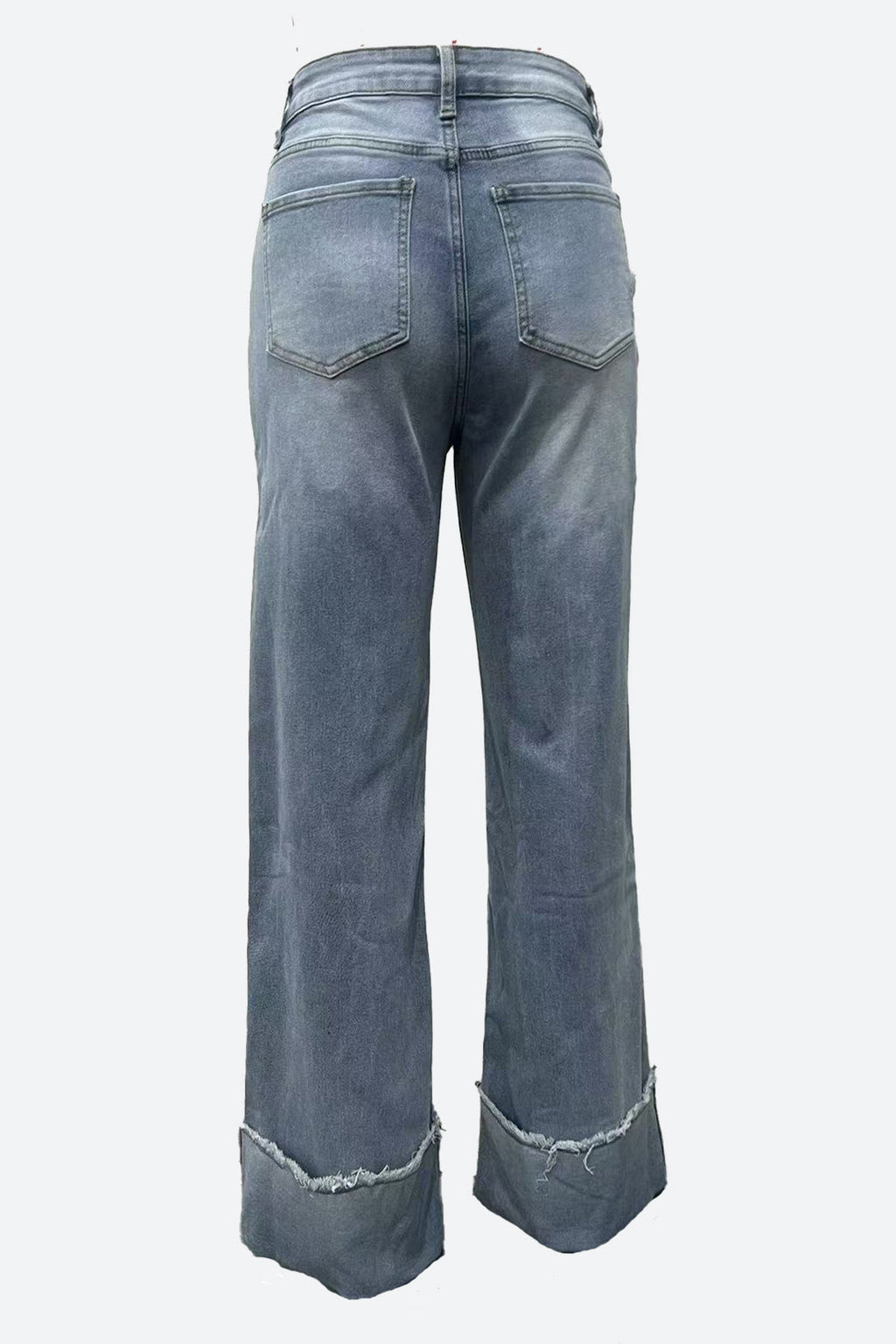 Wide Cuffed Straight Jeans Lavish Daily