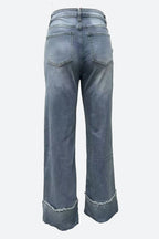 Wide Cuffed Straight Jeans Lavish Daily