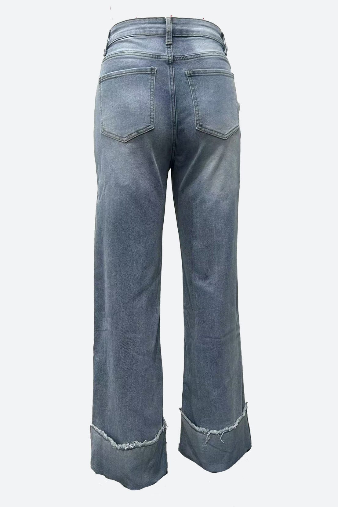 Wide Cuffed Straight Jeans Lavish Daily