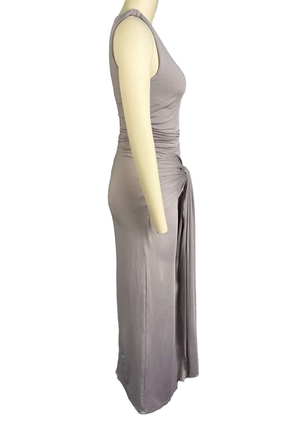 Draped Knot-Front Ruched Maxi Dress Lavish Daily