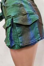 Cargo Denim Skirt Set Lavish Daily