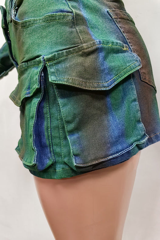 Cargo Denim Skirt Set Lavish Daily