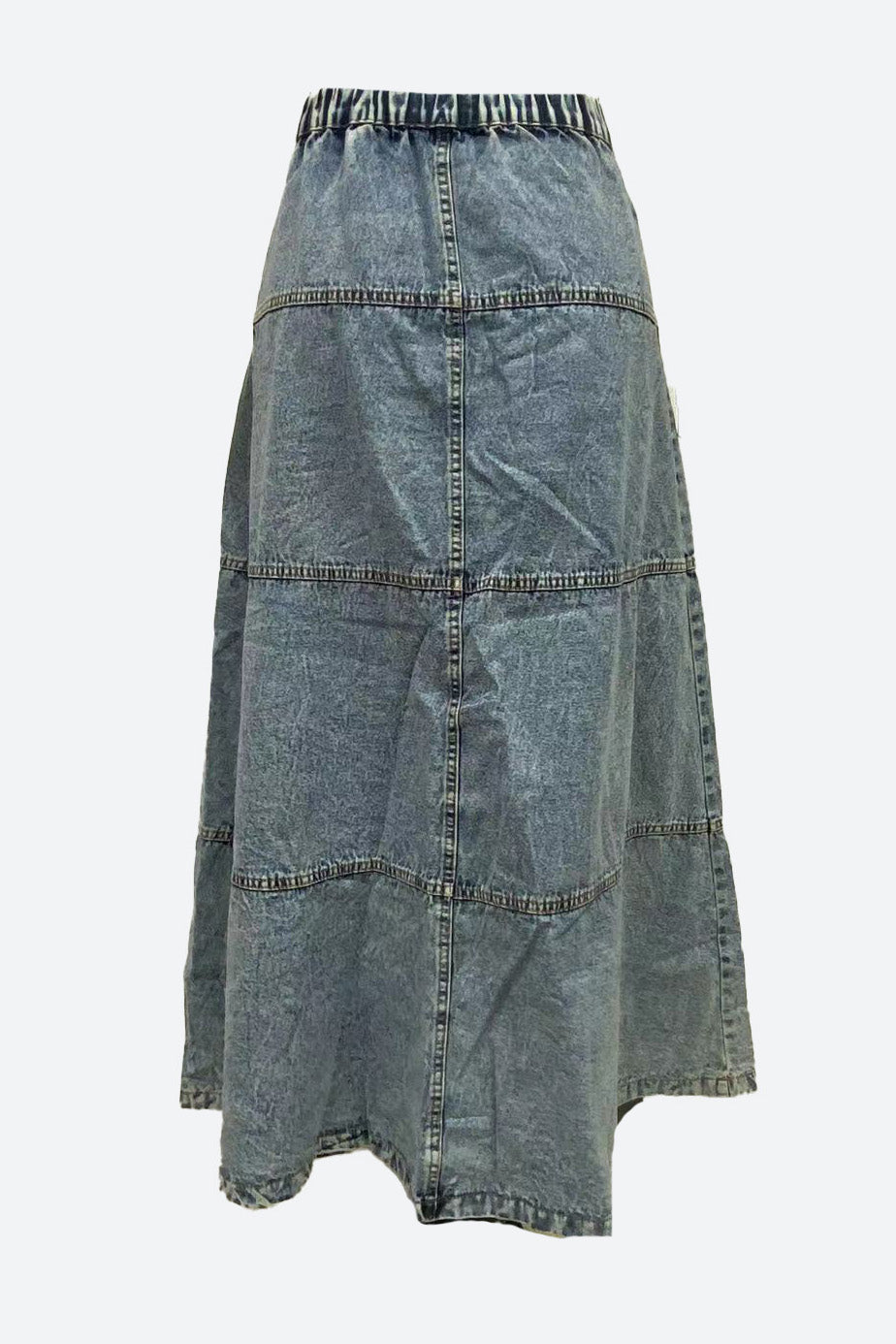 Bohemian A Line Stitching Denim Skirt Lavish Daily