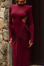 Cutout Long Sleeve Maxi Dress Lavish Daily