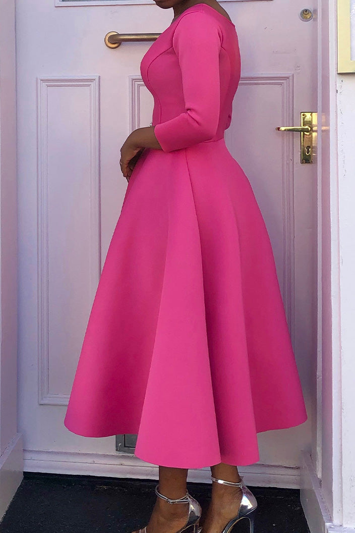 Elegant Solid Color A-Line Evening Dress Lavish Daily