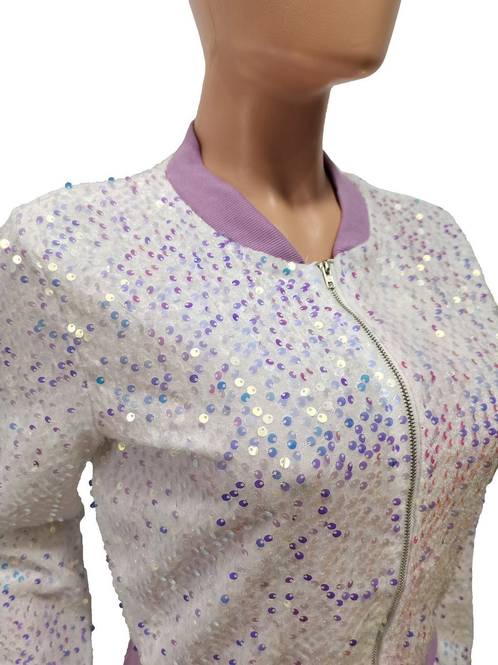 Sequin Zip Up Sweatpants Tracksuit 2 Set Lavish Daily