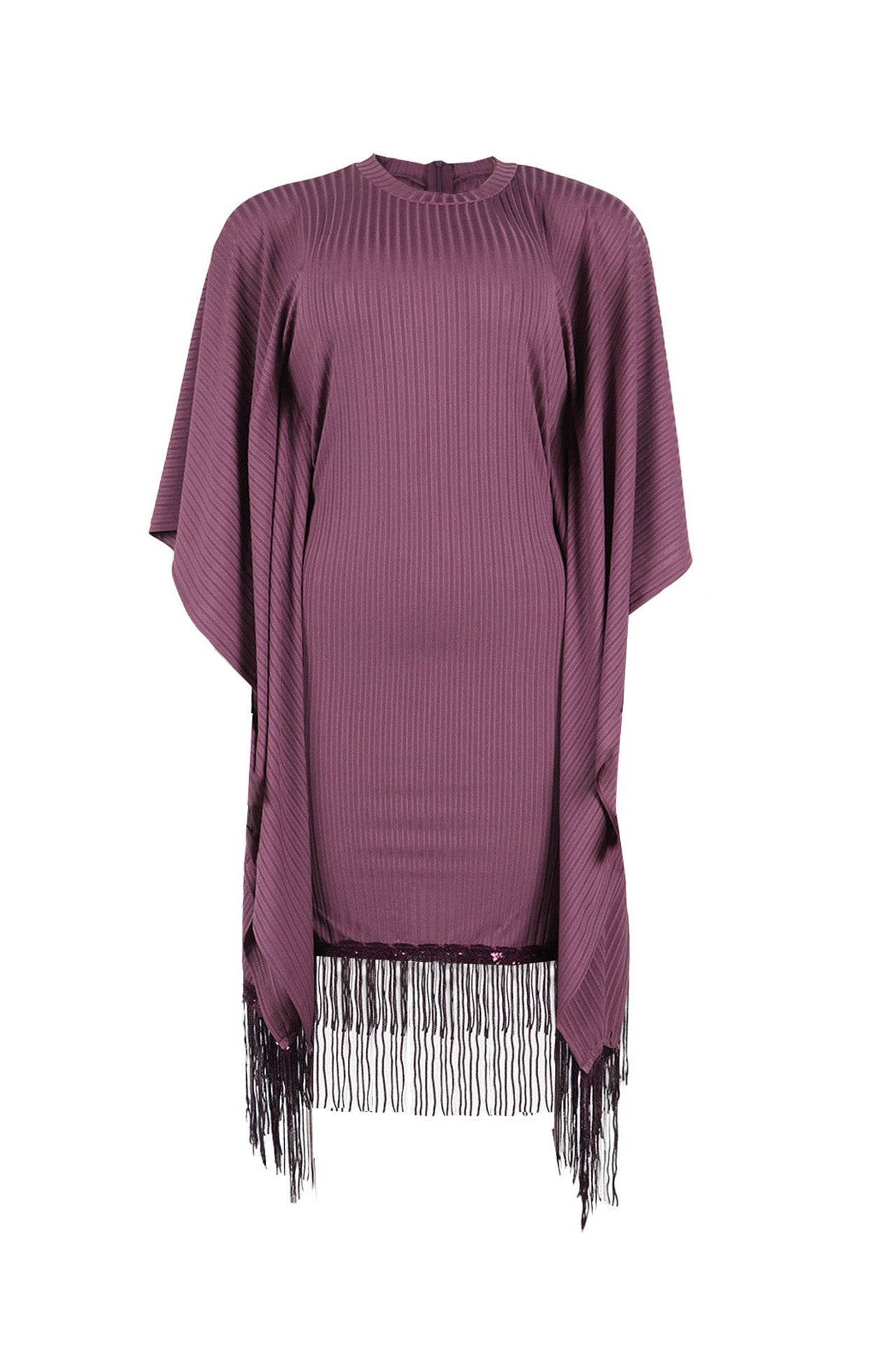 Sequin Fringe Batwing Sleeve Bodycon Dress Lavish Daily