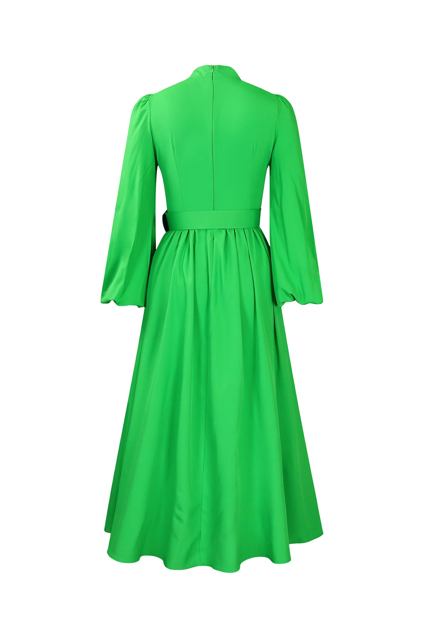 High Neck Puff Sleeve Evening Large Hem Dresses Lavish Daily