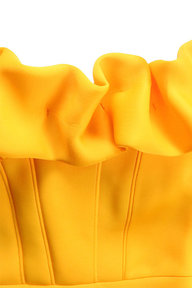 Solid Ruffle Collar Mermaid Dress Lavish Daily