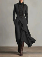 Bohemian Turtleneck Maxi Dress LavishDaily