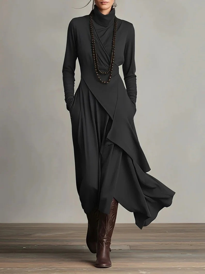 Bohemian Turtleneck Maxi Dress LavishDaily