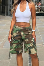 Camo Print Utility Cargo Shorts Lavish Daily