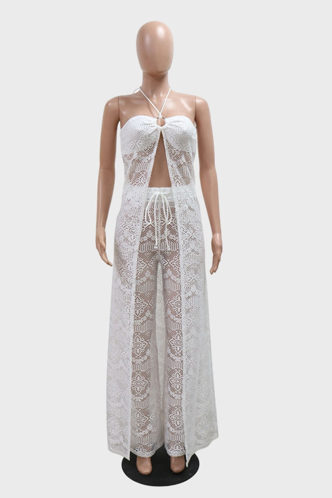 Lace Hollow Out Wide Leg Sets Lavish Daily