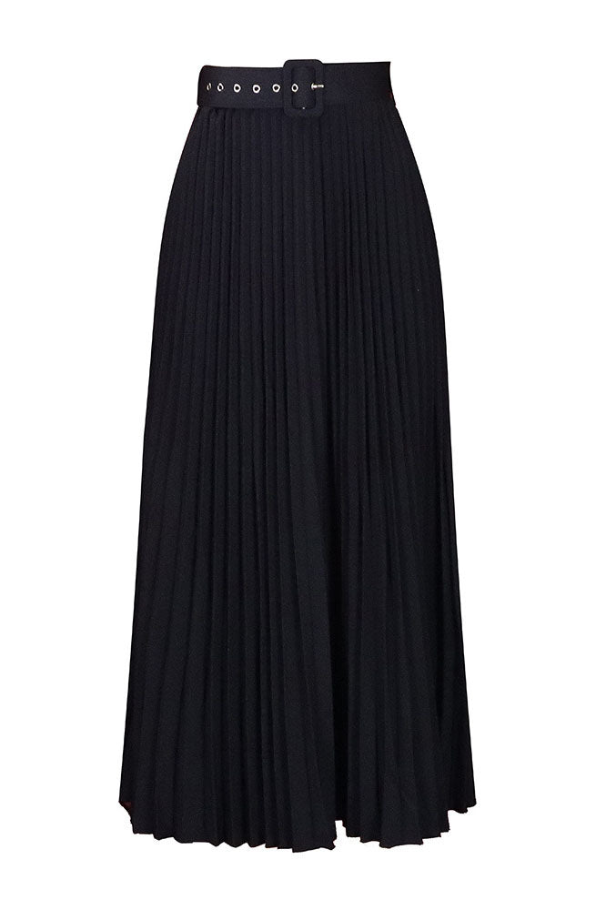 High Waist Pleated Midi Skirt Lavish Daily