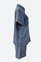 Vintage Elastic Waist Loose Denim Set Lavish Daily