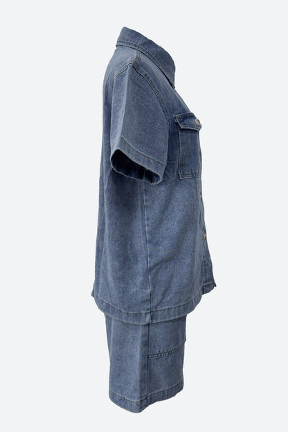 Vintage Elastic Waist Loose Denim Set Lavish Daily