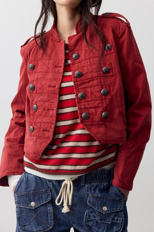 Cropped Vintage Military Band Jacket Lavish Daily