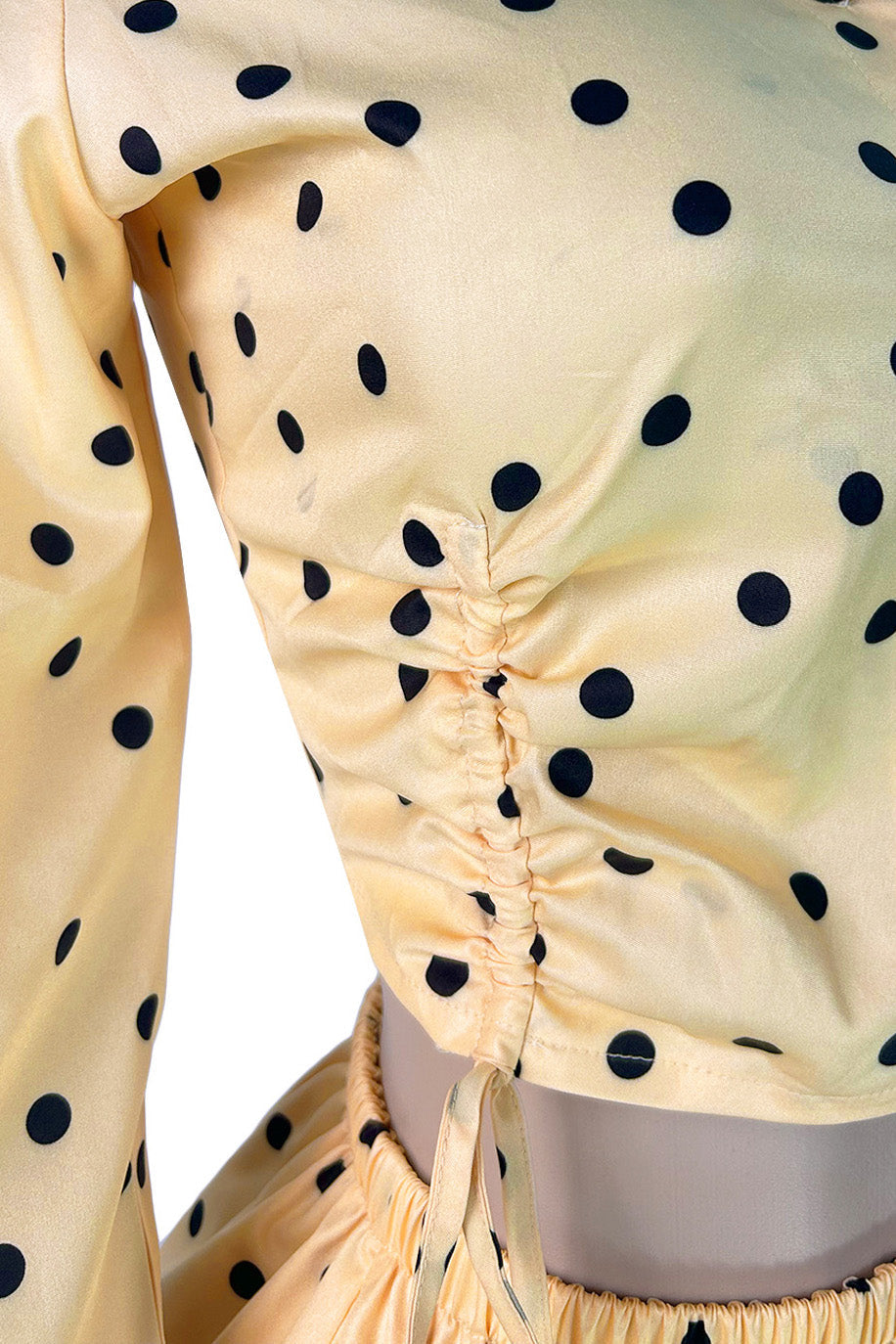 Polka Dot Ruched Top & Bubble Shorts Set Lavish Daily
