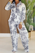 Straight Long Sleeve Shirt and Pants Set Lavish Daily