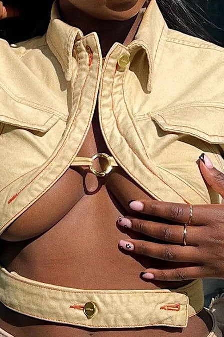 Midriff Crop Top Jacket Lavish Daily