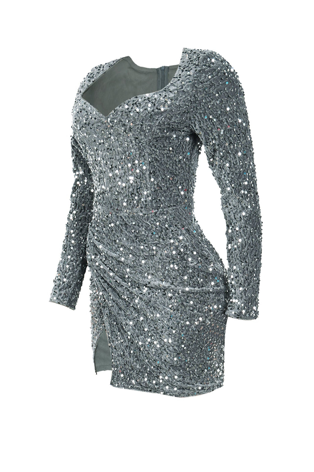 Sequin Slit Mini Bodycon Dress Lavish Daily