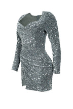 Sequin Slit Mini Bodycon Dress Lavish Daily