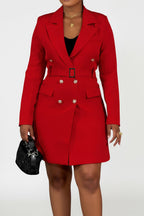 Long Sleeve Double-Breasted Blazer Dress Lavish Daily