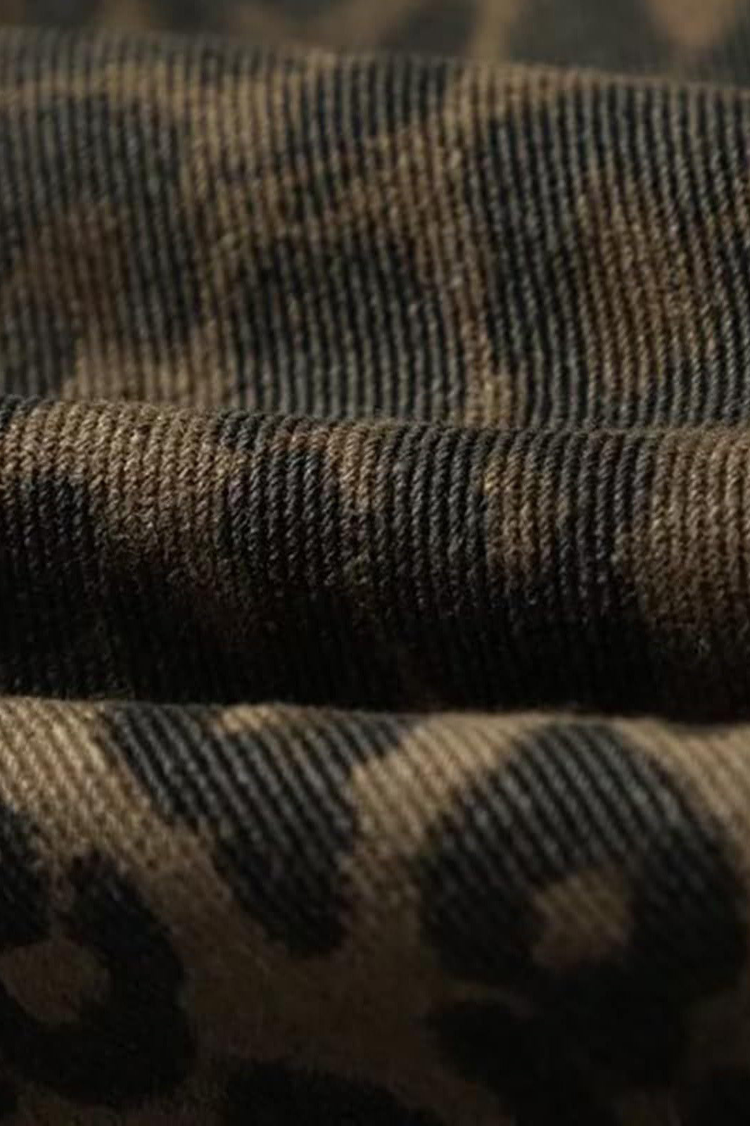 Vintage Leopard Print Wide Leg Denim Pants Lavish Daily