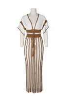 Stripe Knit Skirt Set Lavish Daily