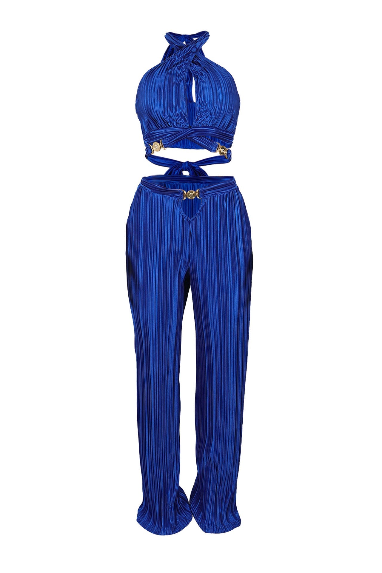 Tie-wrap Halter Backless Pant Sets Lavish Daily