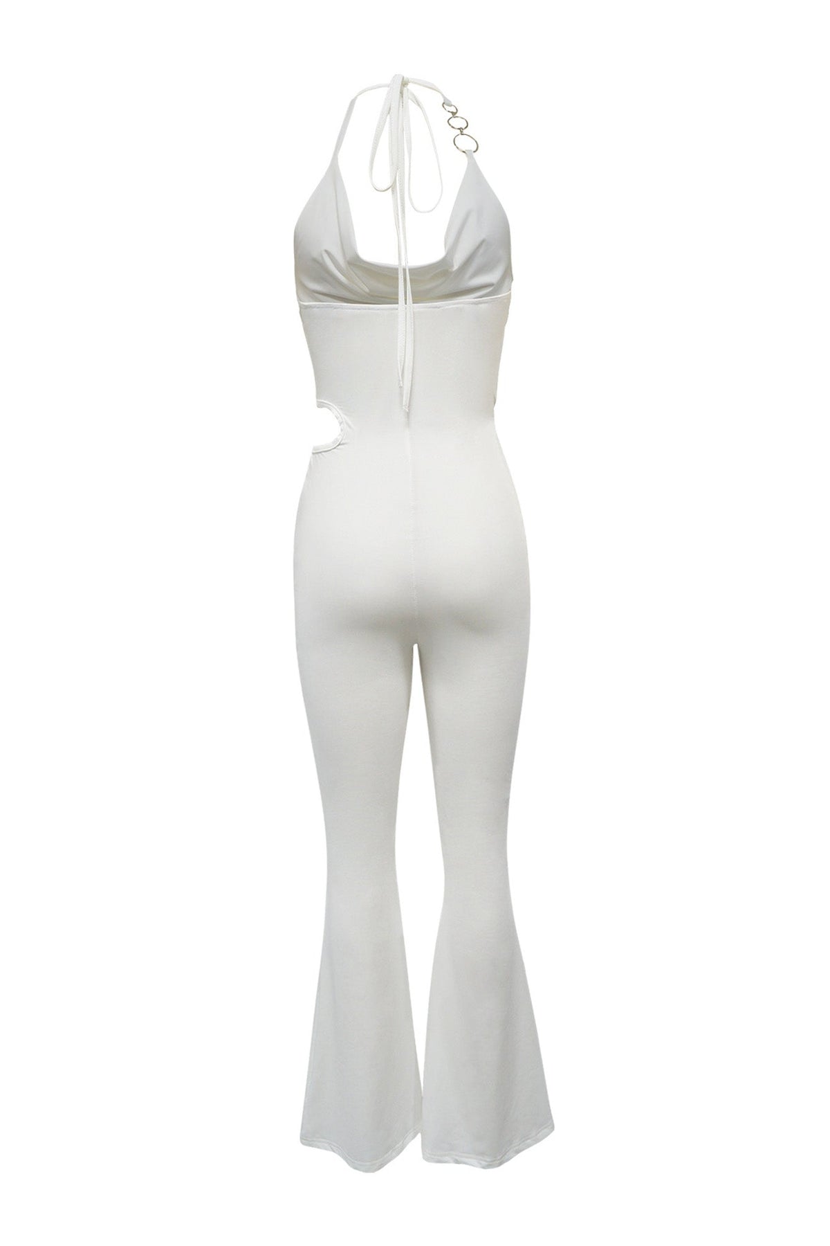 Cowl Neck Cutout Flared Jumpsuit Lavish Daily