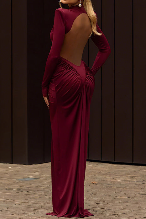 Cutout Long Sleeve Maxi Dress Lavish Daily