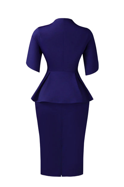 Elegant Peplum Top & Pencil Skirt Set Lavish Daily
