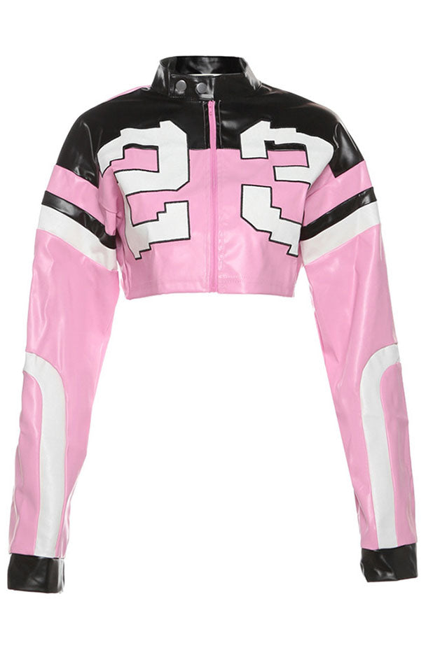 Faux Leather Varsity Jacket Lavish Daily