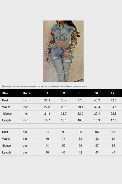 Flower Denim Jacket Lavish Daily