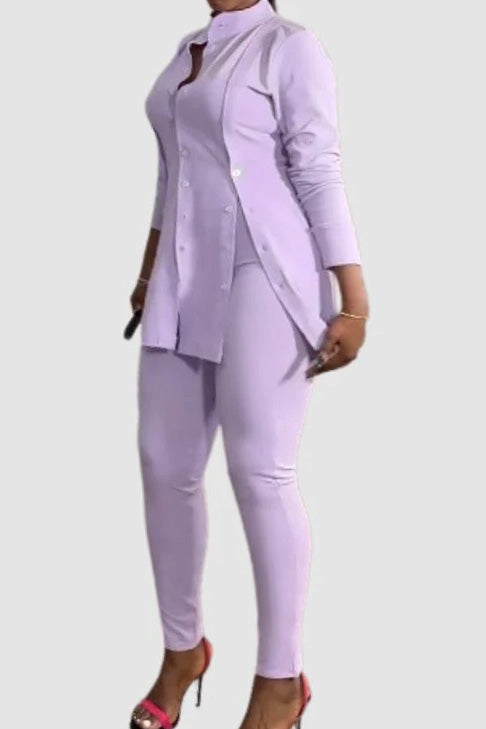 Split Blazer Leggings Pants Sets Lavish Daily