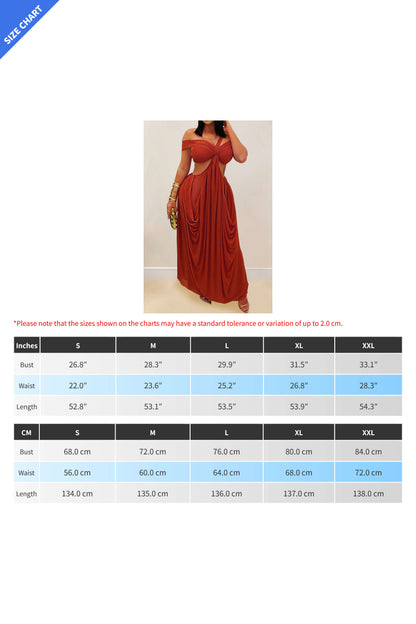 Off-Shoulder Cutout Maxi Dress Lavish Daily