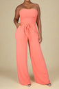 Strapless Smocked Tube Top Jumpsuit Lavish Daily