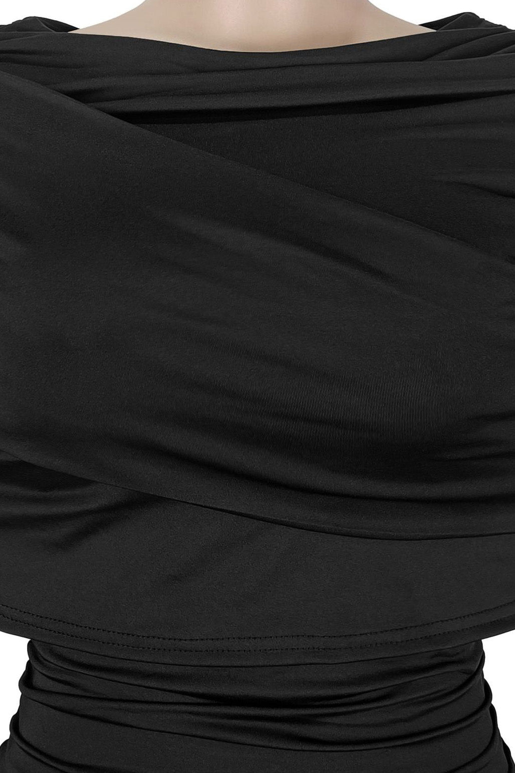 Draped Cape Ruched Bodycon Mini Dress Lavish Daily
