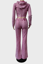 Washed Hoodie Flare Pants Set Lavish Daily