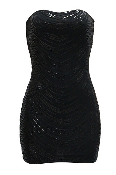 Sequin Strapless Bodycon Mini Dress Lavish Daily