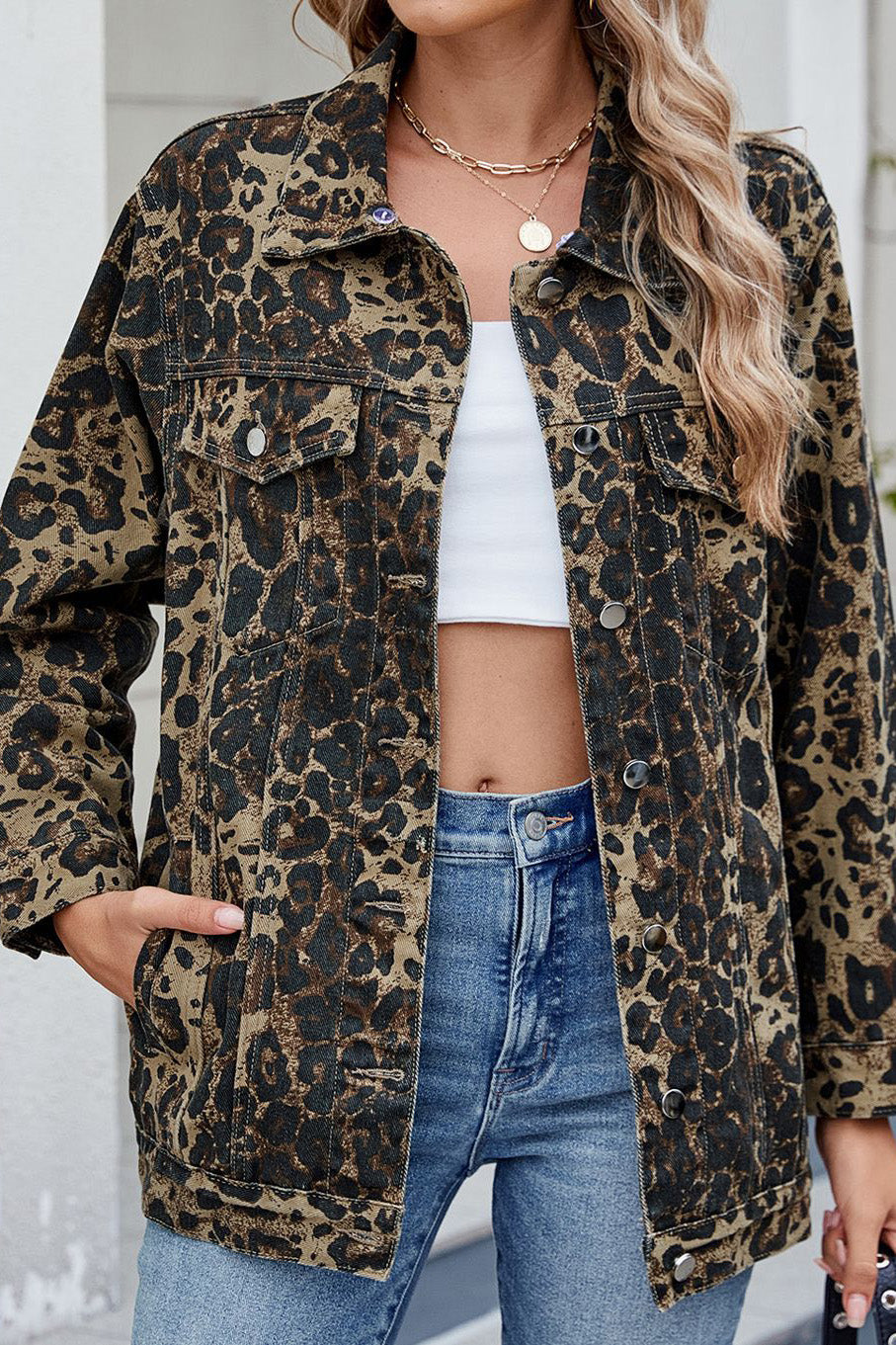 Trendy Women's Button-Up Denim Jacket Lavish Daily