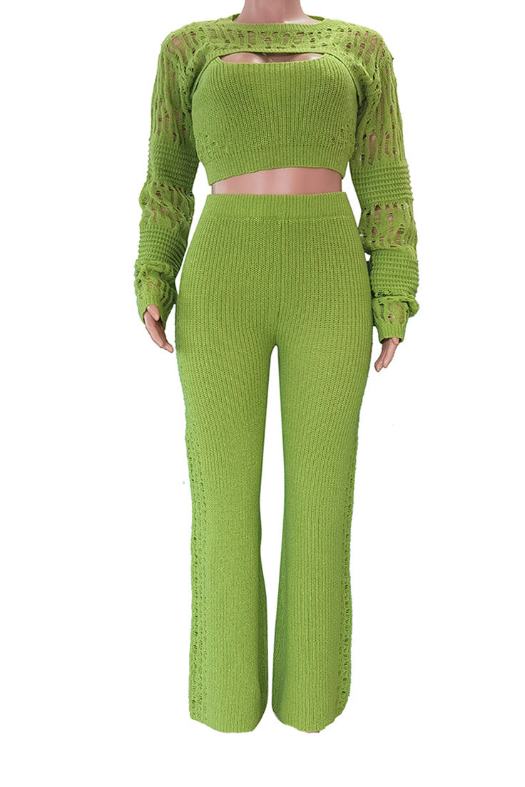 Knit Top Pants 3 Pcs Set Lavish Daily