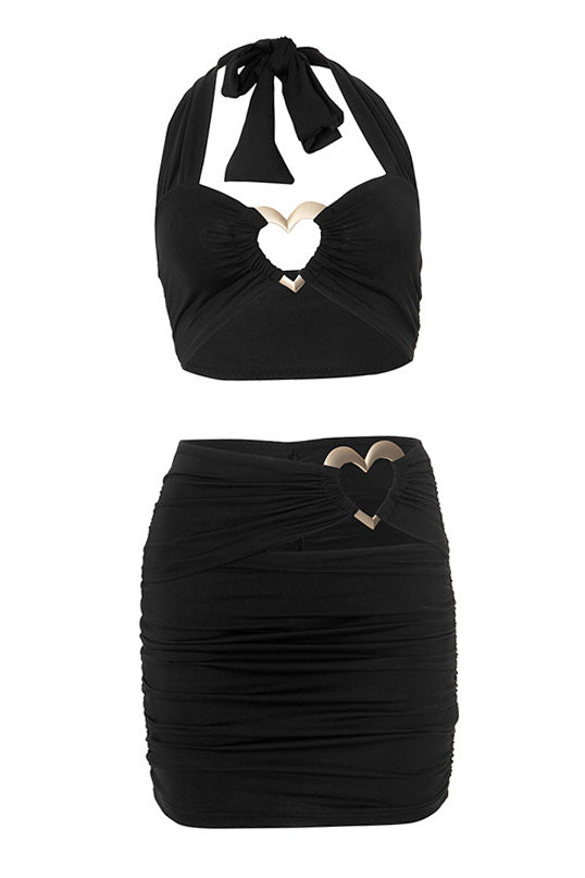 Halter Cutout Skirt Set Lavish Daily